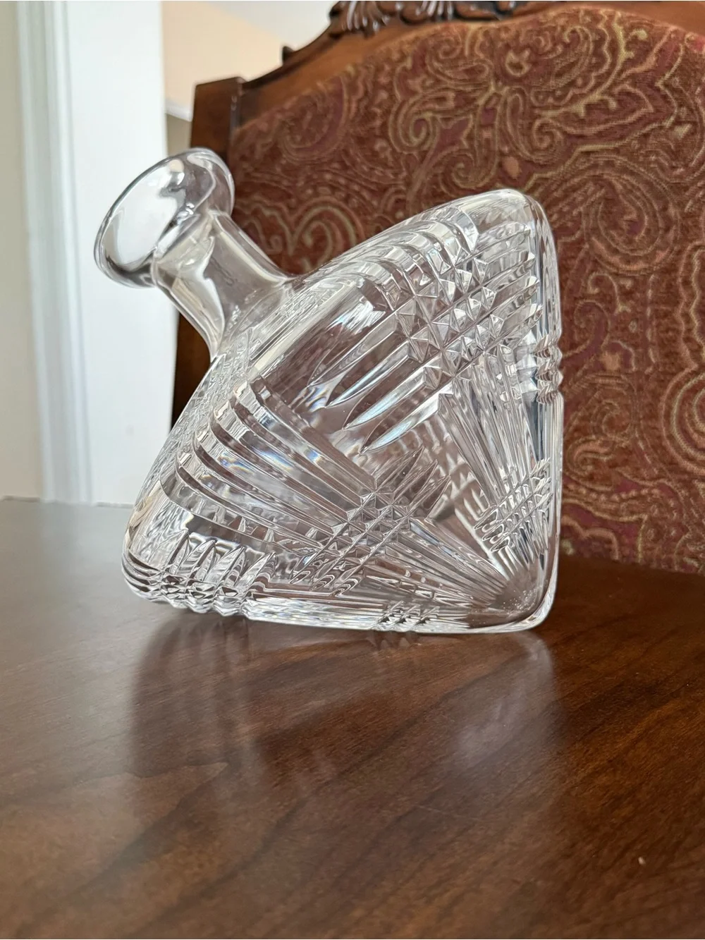 Astral Bovary Lead Crystal Side Resting Decanter Tilt Orbital Barware No Stopper